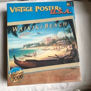 Waikiki Beach Puzzle 1026 Pcs Vintage Posters USA Hawaii 27”x 20" New SEALED